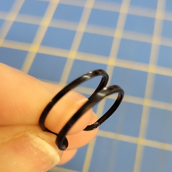 Black Double Band Adjustable Ring - Picture 1 of 3